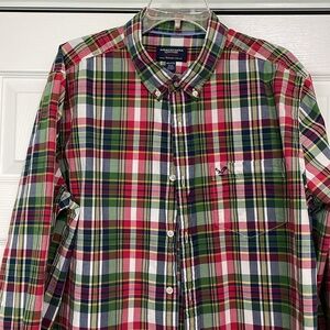EUC American Eagle plaid button down shirt. XXL. 100% cotton